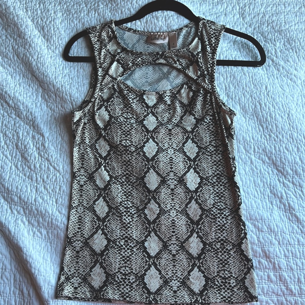 Dressy Tank Top in Brown/Black. Brand: Willow&Root. Size: S